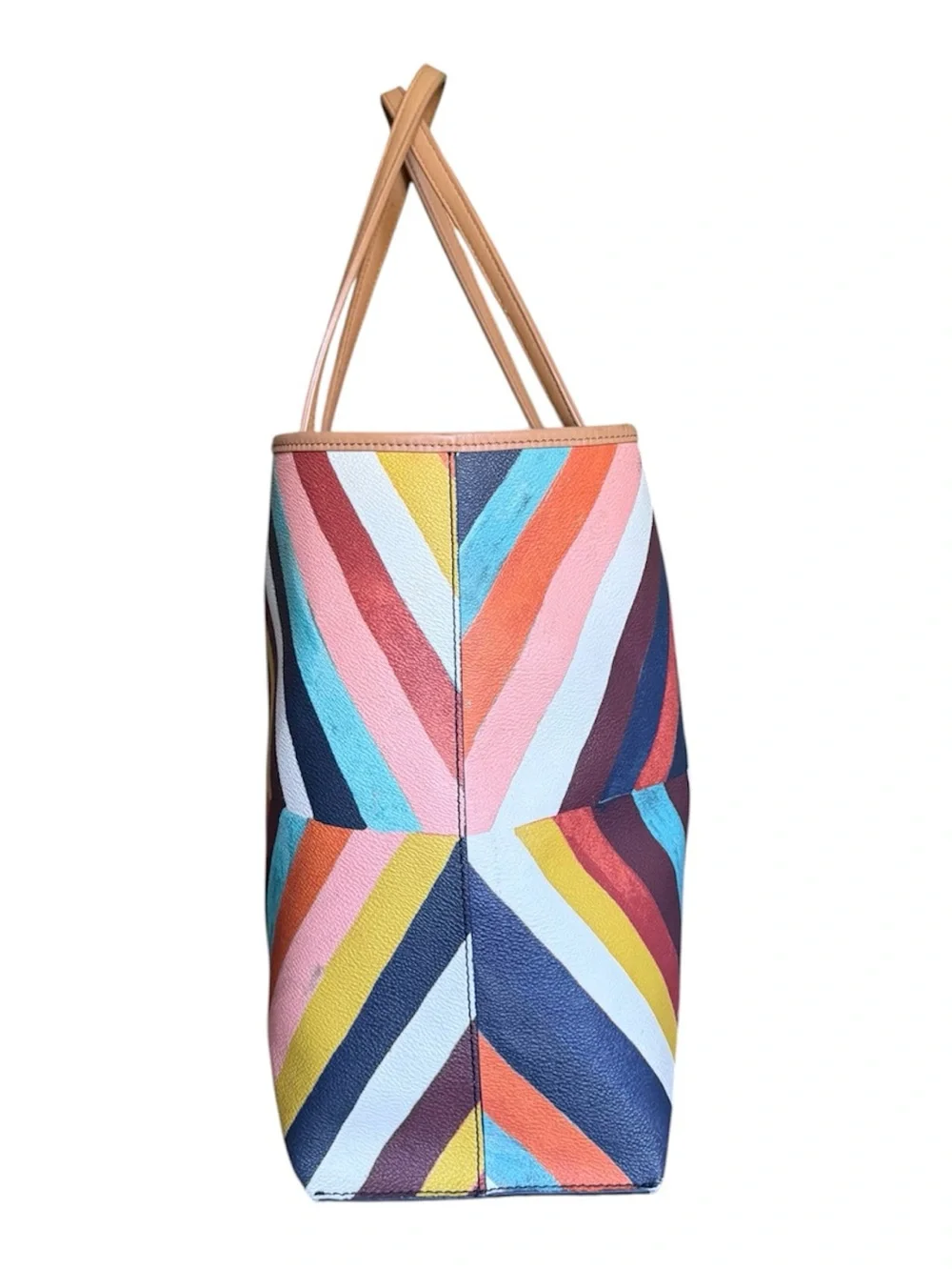 Tory Burch Multicolor Stripe Chevron Tote | Investment Luxury